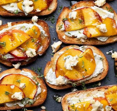 Peach Bruschetta with Ode to Sun Olive Oil